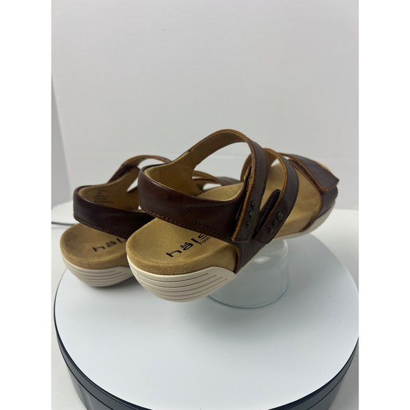 Halsa Denia Brown Leather Comfortable Arch Support Orthopedic Sandals Women 8W - Picture 8 of 17
